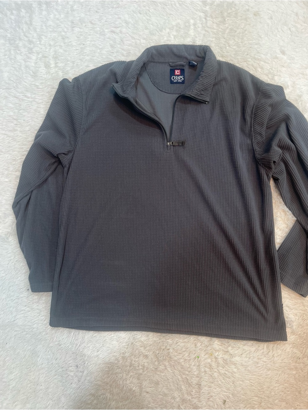 Chaps Men's Charcoal Half-Zip Waffle-Knit Pullover